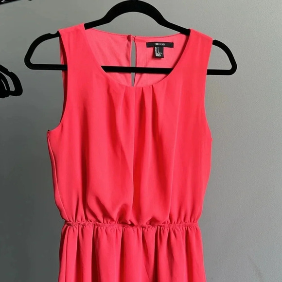 Forever 21 Coral Pink Dress | Coral Pink Dress | Wedding Guest | Spring | Summer - Picture 3 of 8